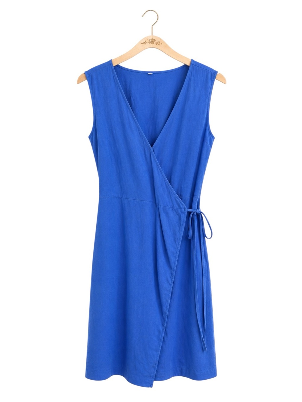 Sleeveless Wrap Dress in Royal Blue
